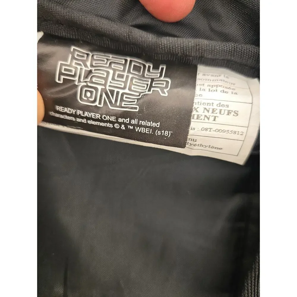 READY PLAYER ONE MOVIE BLACK ALL OVER PATCH LAPTOP BACKPACK 18x12x5